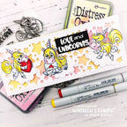 Simon Says Stamp! Whimsy Stamps LOVE AND UNICORNS Clear Stamps KHB186a