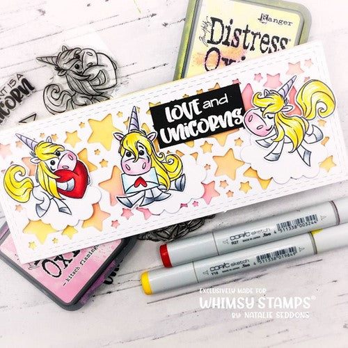 Simon Says Stamp! Whimsy Stamps LOVE AND UNICORNS Clear Stamps KHB186a
