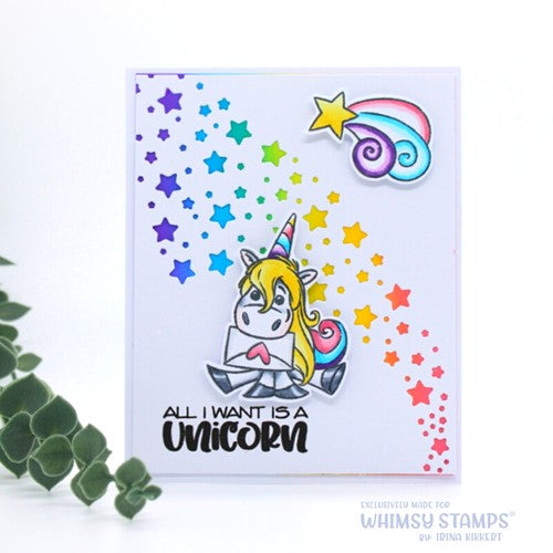 Simon Says Stamp! Whimsy Stamps LOVE AND UNICORNS Clear Stamps KHB186a