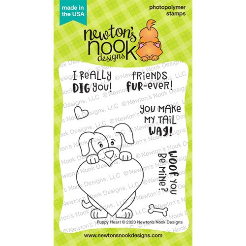 Simon Says Stamp! Newton's Nook Designs PUPPY HEART Clear Stamps NN2301S02