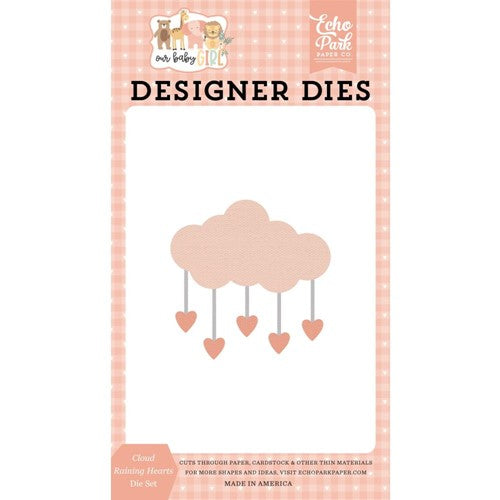 Simon Says Stamp! Echo Park OUR BABY GIRL Cloud Raining Hearts Die Set oba301042