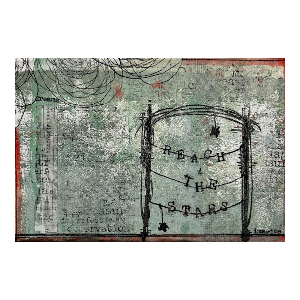 Paper Artsy SETH APTER ECLECTICA3 Cling Stamps esa34 reach the stars