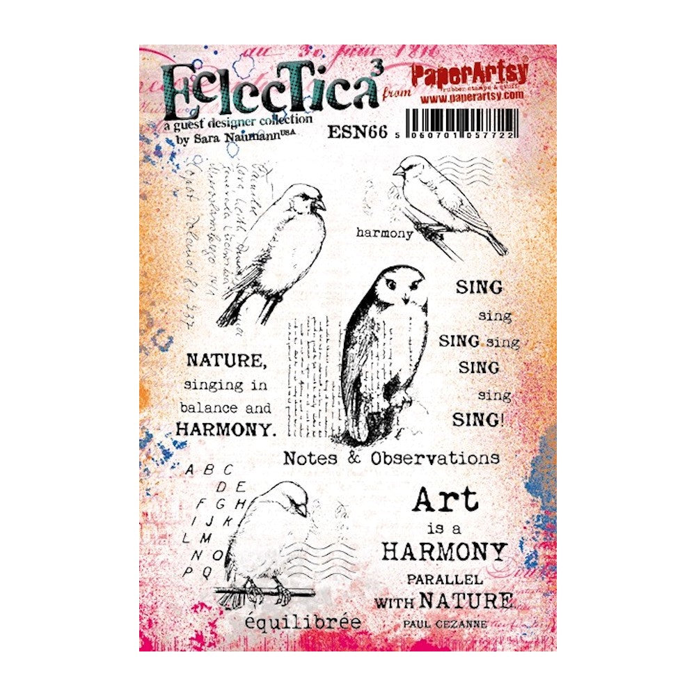 Paper Artsy SARA NAUMANN ECLECTICA3 Cling Stamps esn66