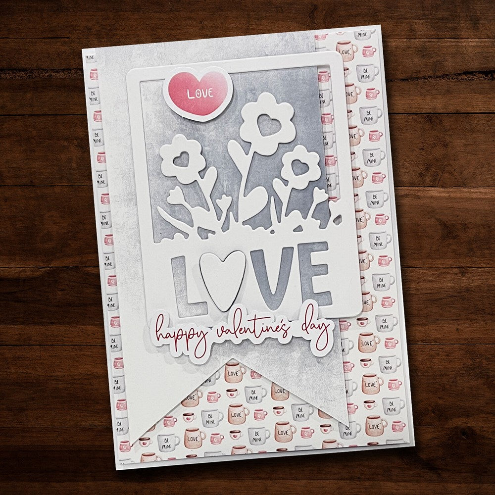 Paper Rose LOVE FRAME Die 28858 valentine's day