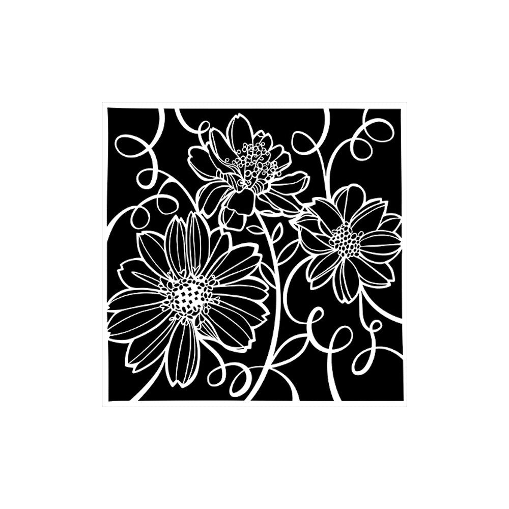 The Crafter's Workshop TANGLED FLORA 6x6 Stencil tcw1059s