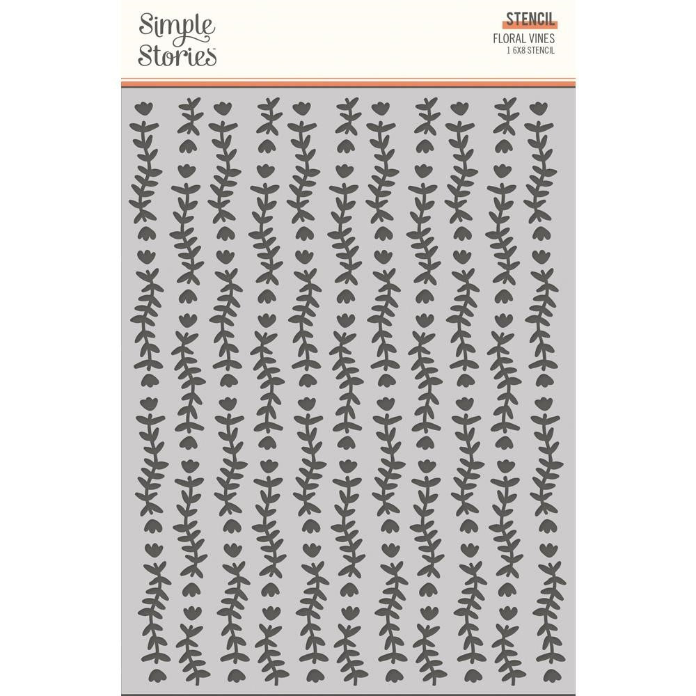 Simple Stories MY STORY 6 x 8 Floral Vines Stencil 19326