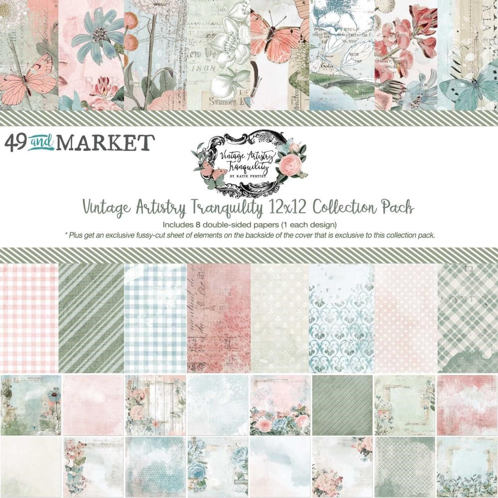 49 and Market VINTAGE ARTISTRY TRANQUILITY 12 x 12 Collection Paper Pack VAT-39623