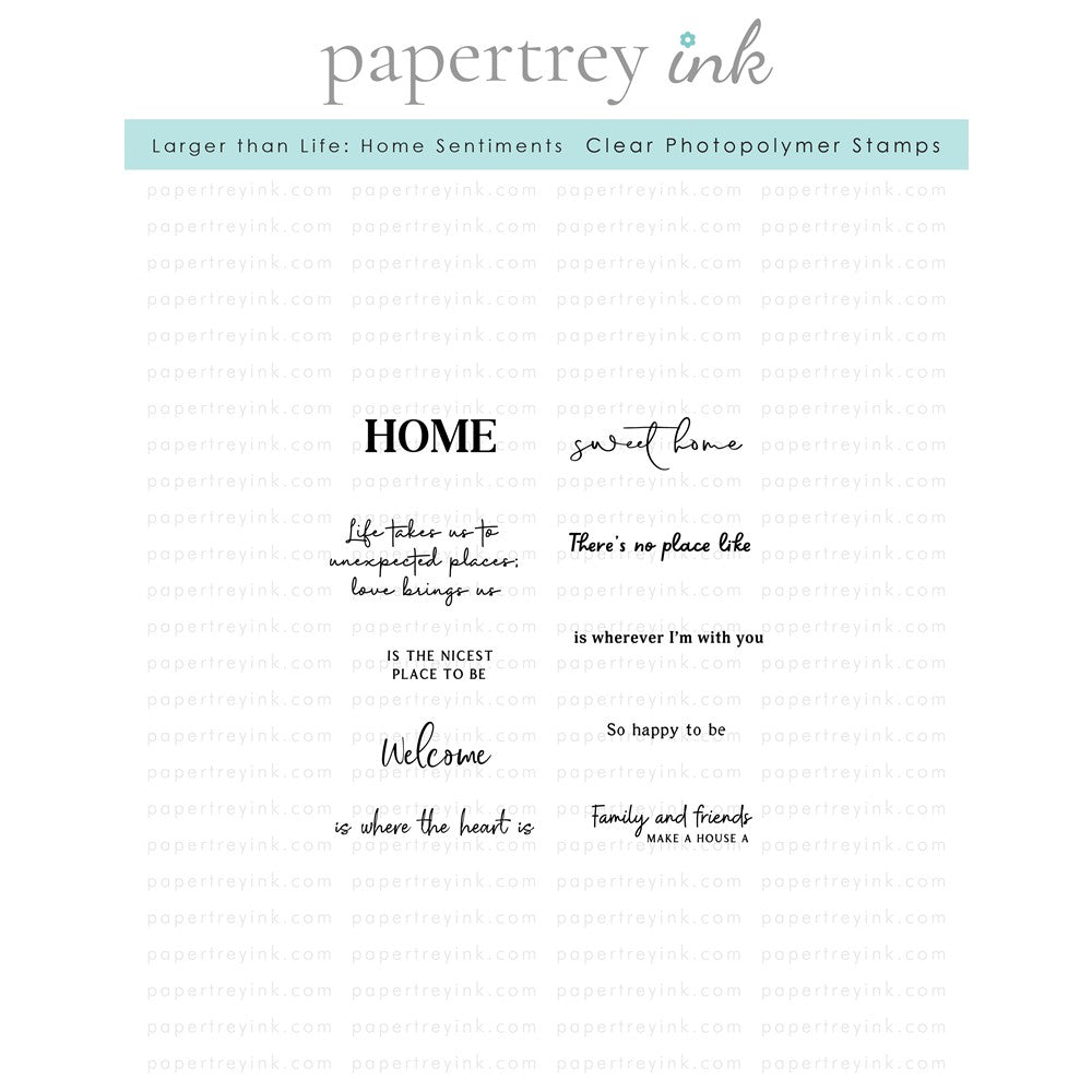 Papertrey Ink LARGER THAN LIFE HOME SENTIMENTS Clear Stamps 1474