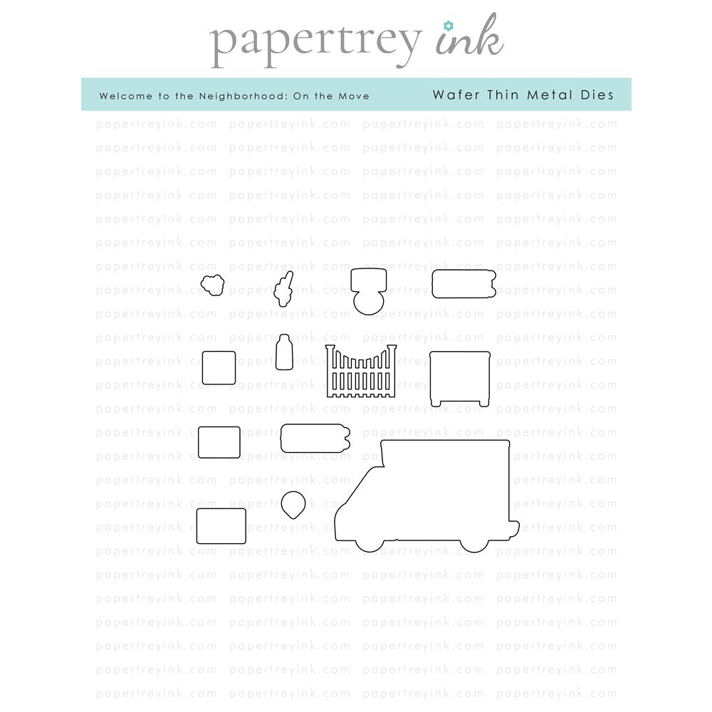 Papertrey Ink WELCOME TO THE NEIGHBORHOOD ON THE MOVE Dies PTI-0555