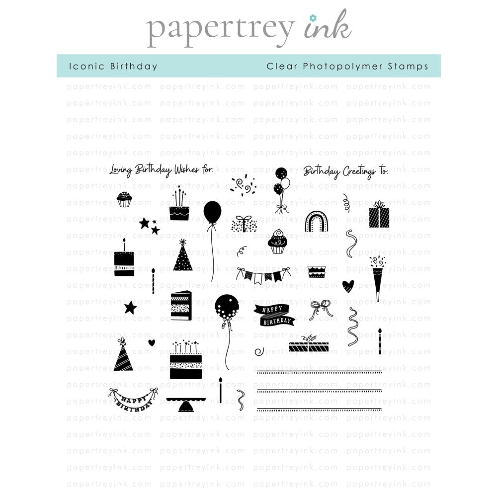 Papertrey Ink ICONIC BIRTHDAY Clear Stamps 1468