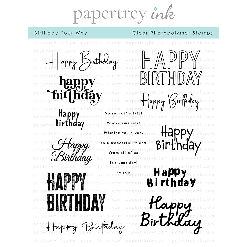 Papertrey Ink BIRTHDAY YOUR WAY Clear Stamps 1467