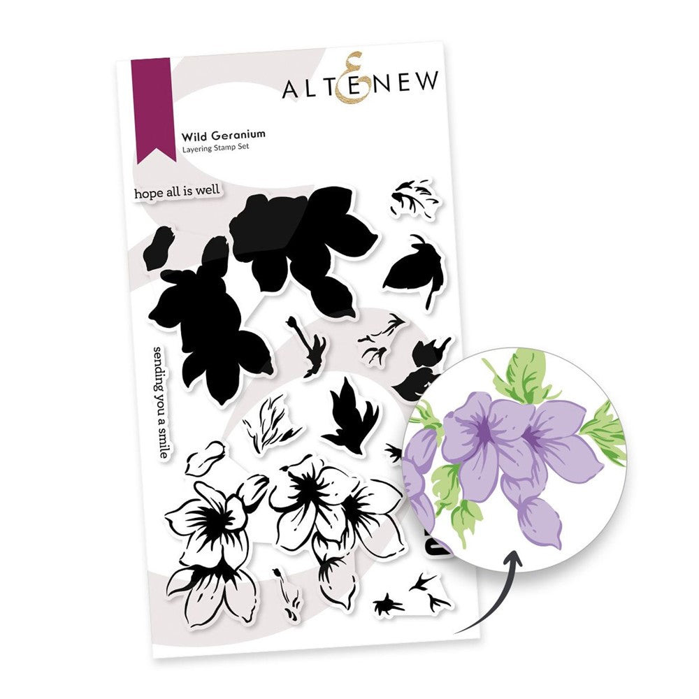 Altenew WILD GERANIUM Clear Stamps ALT7607