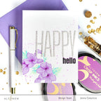 Altenew WILD GERANIUM Clear Stamps ALT7607 happy hello