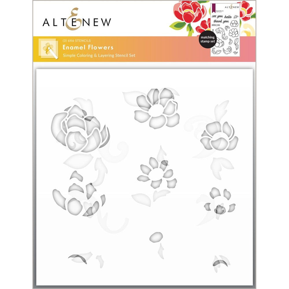 Altenew ENAMEL FLOWERS Layering Stencils ALT7602