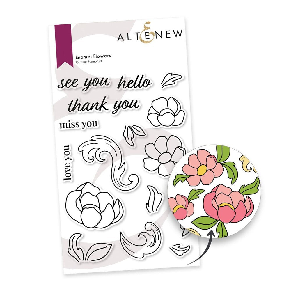 Altenew ENAMEL FLOWERS Clear Stamps ALT7600