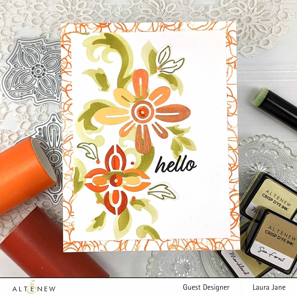 Altenew ENAMEL FLOWERS Clear Stamps ALT7600 hello