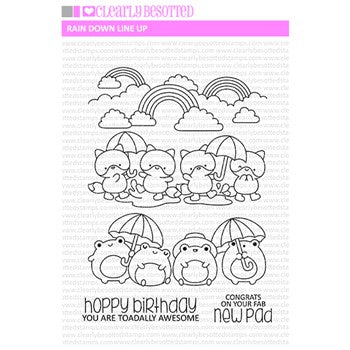 Clearly Besotted RAIN DOWN LINE UP Clear Stamps
