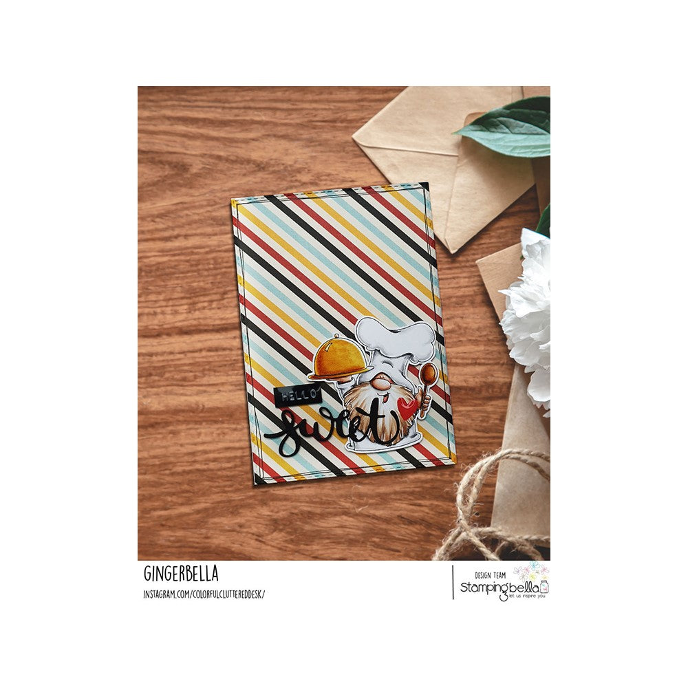 Stamping Bella GNOME CHEF Cling Stamp eb1194 stripes