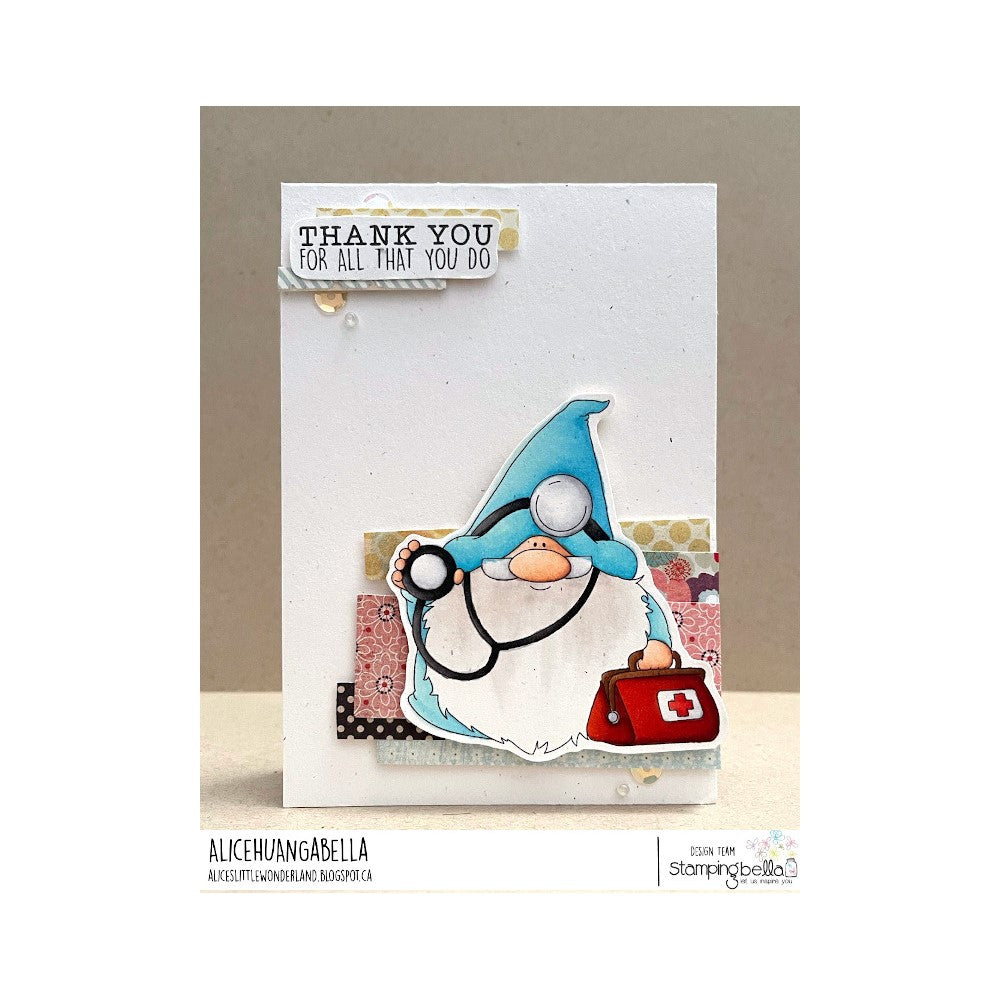 Stamping Bella GNOME DOCTOR Cling Stamp eb1197 thank you