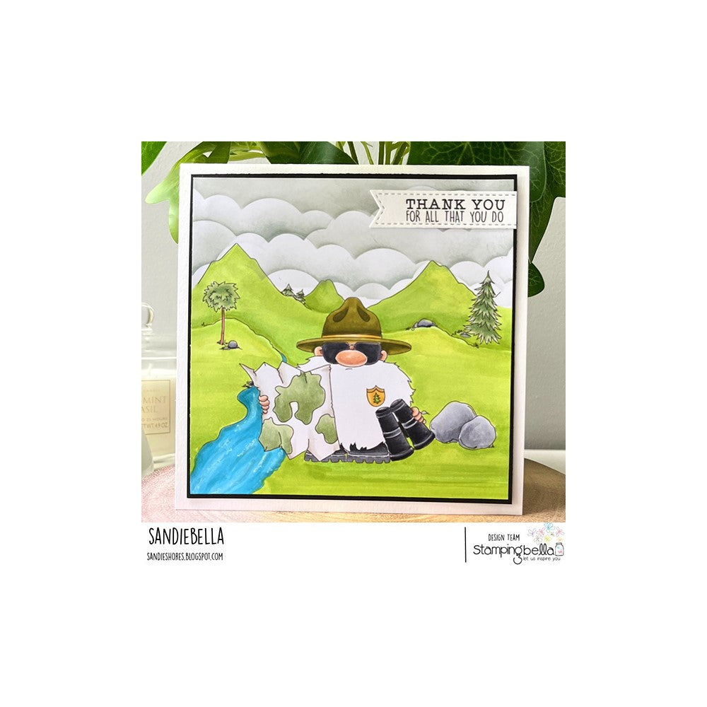 Stamping Bella GNOME PARK RANGER Cling Stamp eb1202 thank you