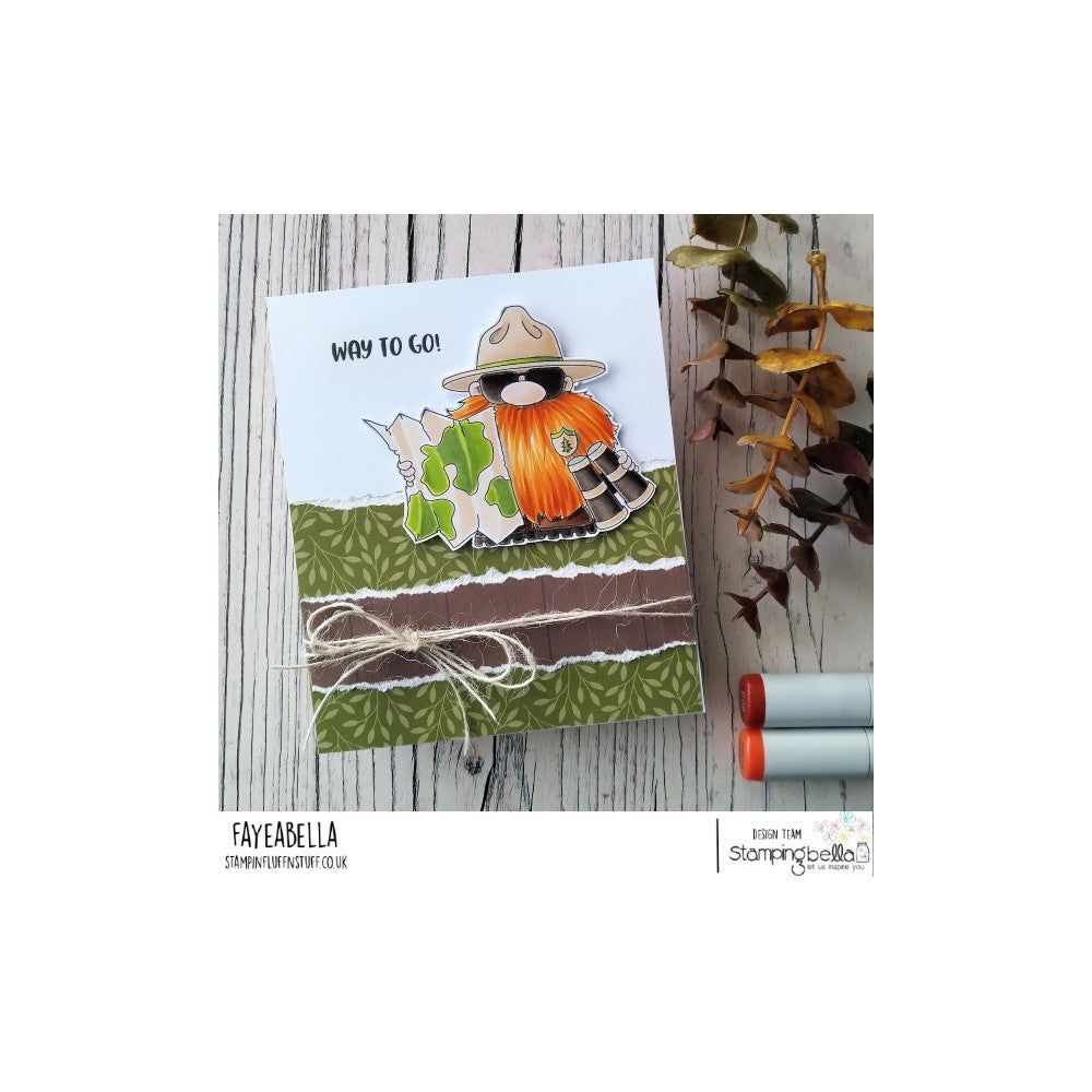 Stamping Bella GNOME PARK RANGER Cling Stamp eb1202 way to go