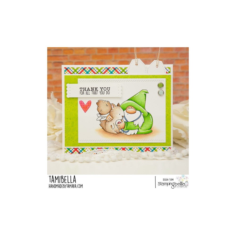 Stamping Bella GNOME VET Cling Stamp eb1205 thank you