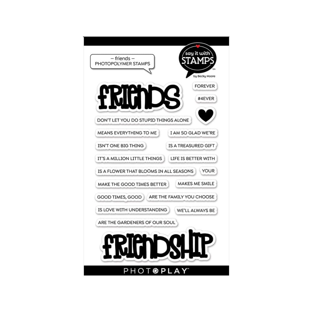 PhotoPlay FRIENDS-FRIENDSHIP Clear Stamp Set sis3804