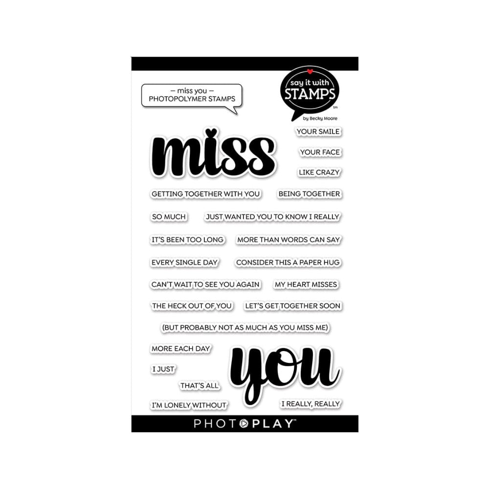 PhotoPlay MISS YOU Clear Stamp Set sis3806