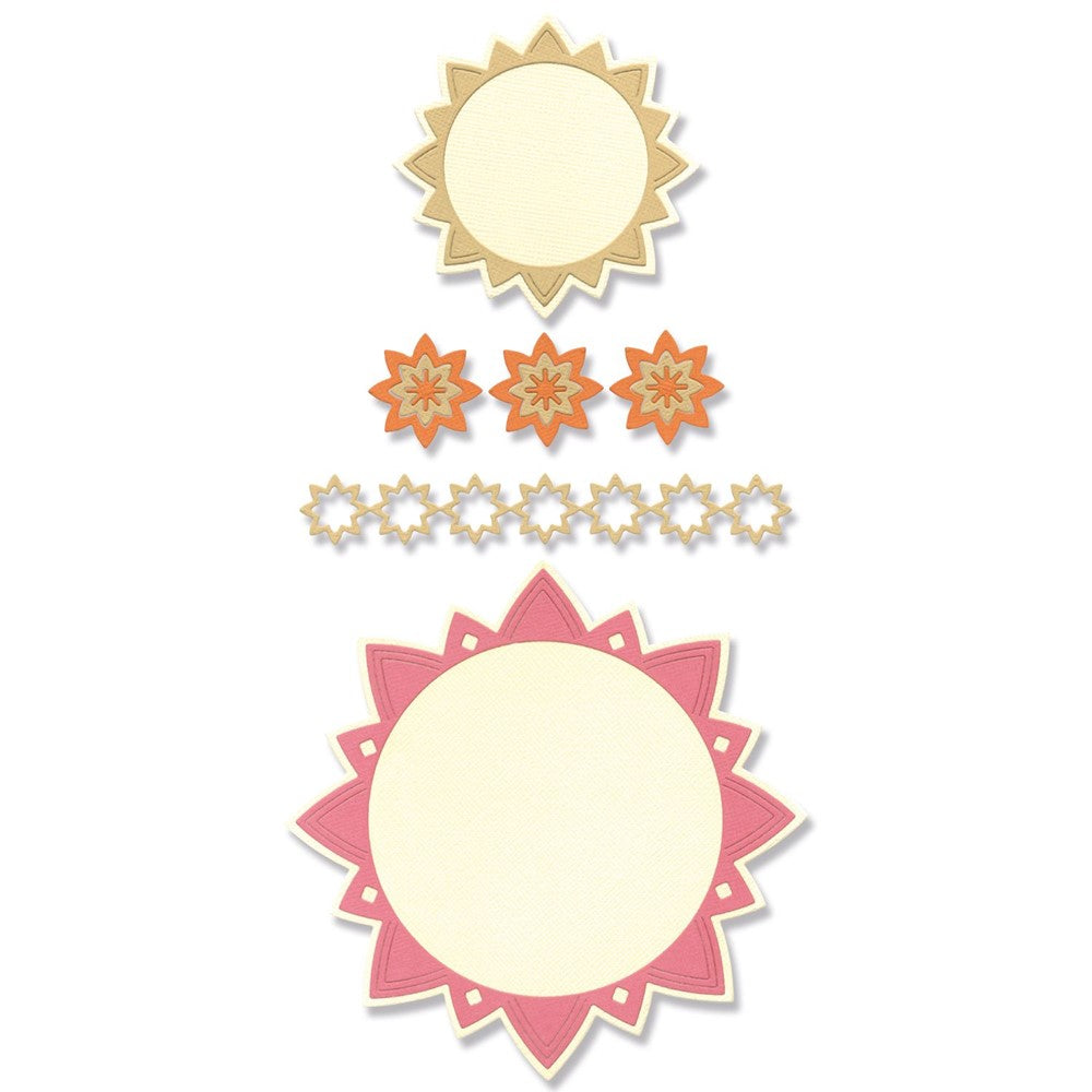 Sizzix GEO FRAMES AND BORDERS Thinlits Dies 666121 sun