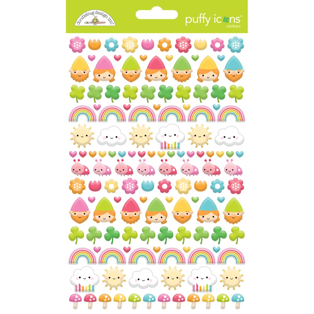 Doodlebug Over The Rainbow Puffy Stickers Icons