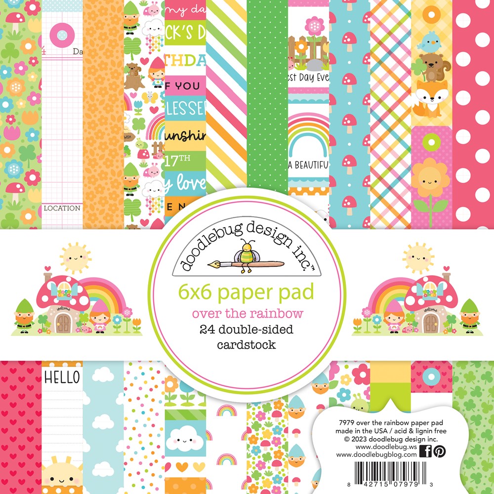 Doodlebug Over The Rainbow Paper Pack