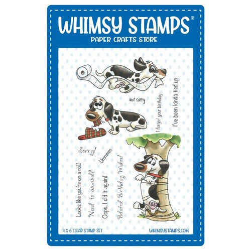 Whimsy Stamps DOGGIE NAUGHTY Clear Stamps C1411