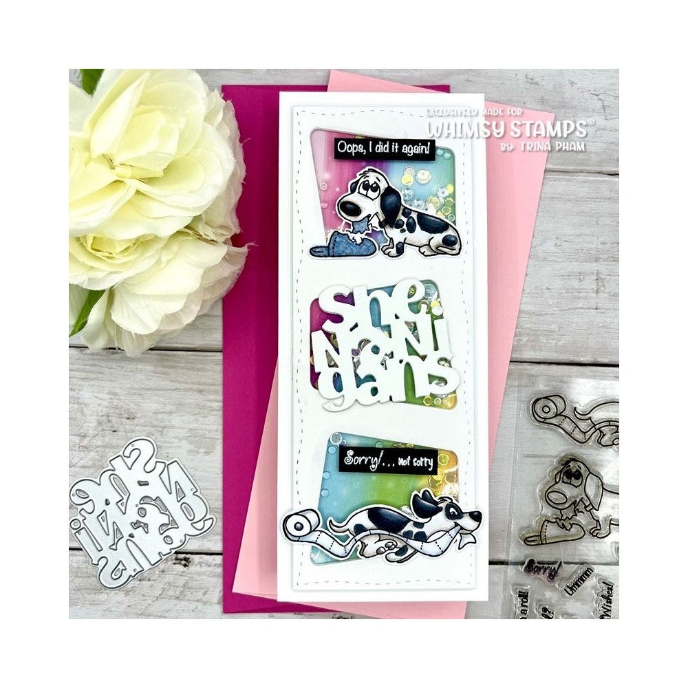 Whimsy Stamps DOGGIE NAUGHTY Clear Stamps C1411 dogs