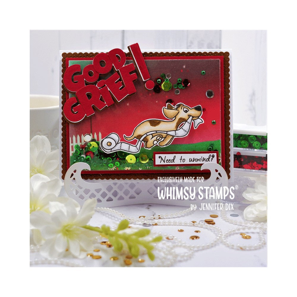 Whimsy Stamps DOGGIE NAUGHTY Clear Stamps C1411 good grief