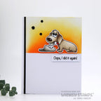 Whimsy Stamps DOGGIE NAUGHTY Clear Stamps C1411 slipper