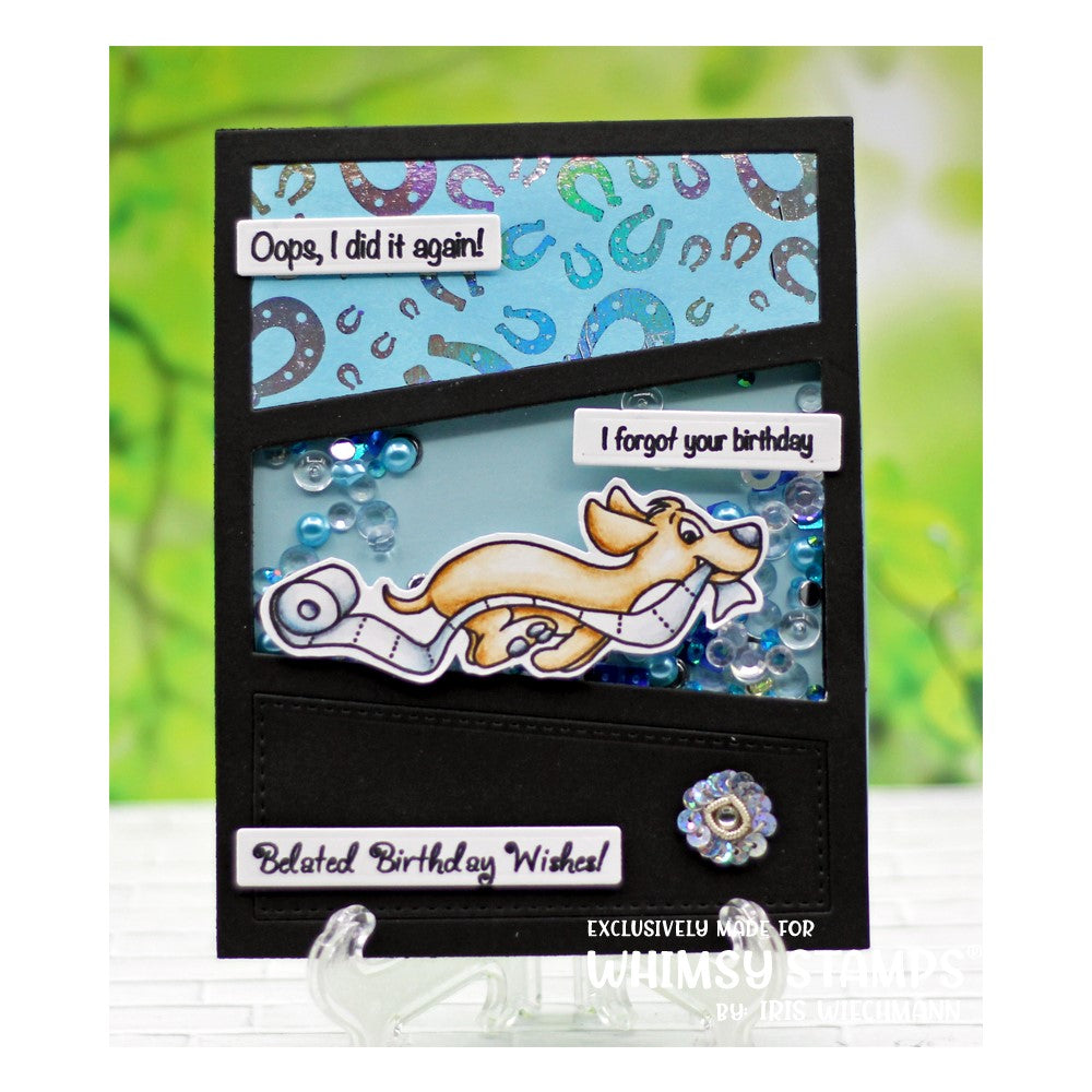 Whimsy Stamps DOGGIE NAUGHTY Clear Stamps C1411 birthday