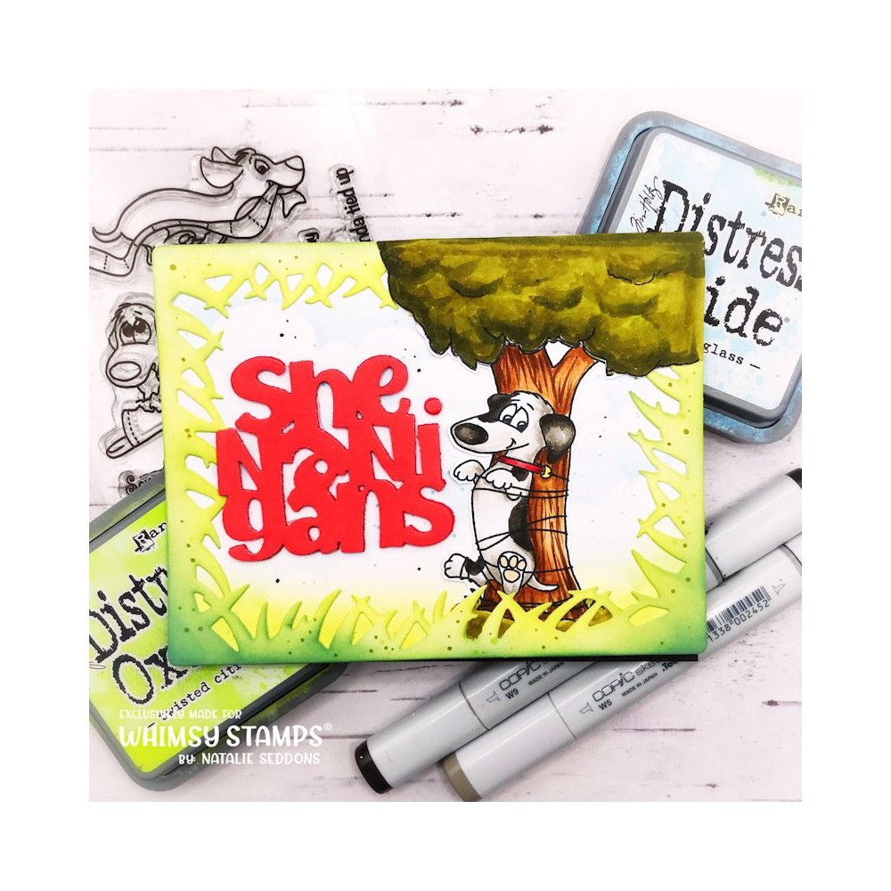 Whimsy Stamps DOGGIE NAUGHTY Clear Stamps C1411 shenanigans