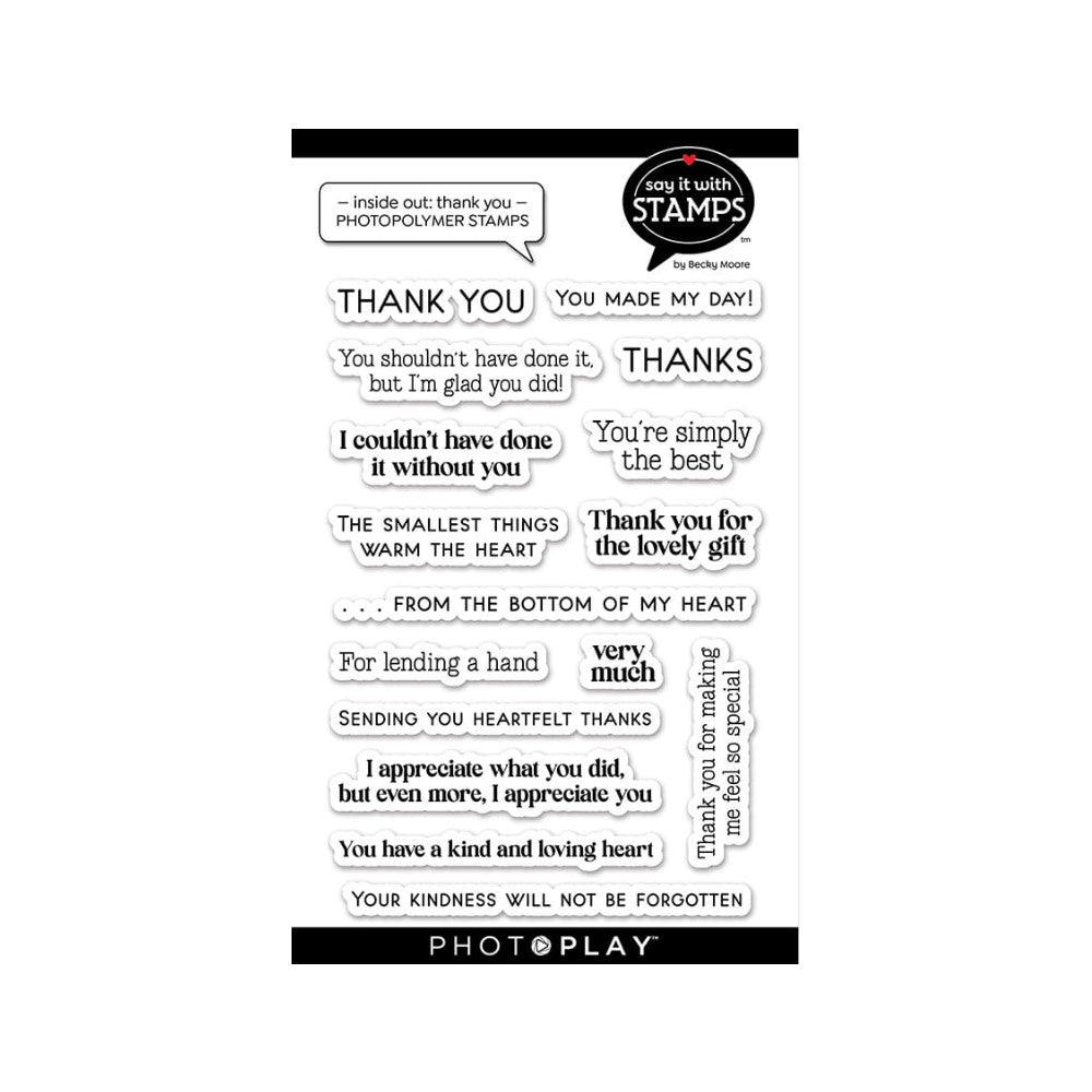 PhotoPlay THANK YOU Clear Stamp Set sis3820