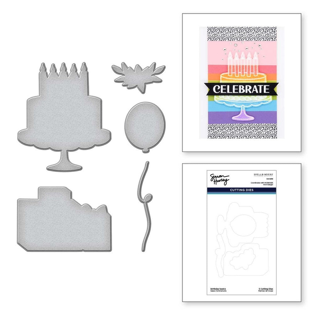 S4-1259 Spellbinders BIRTHDAY BASICS Etched Dies detail