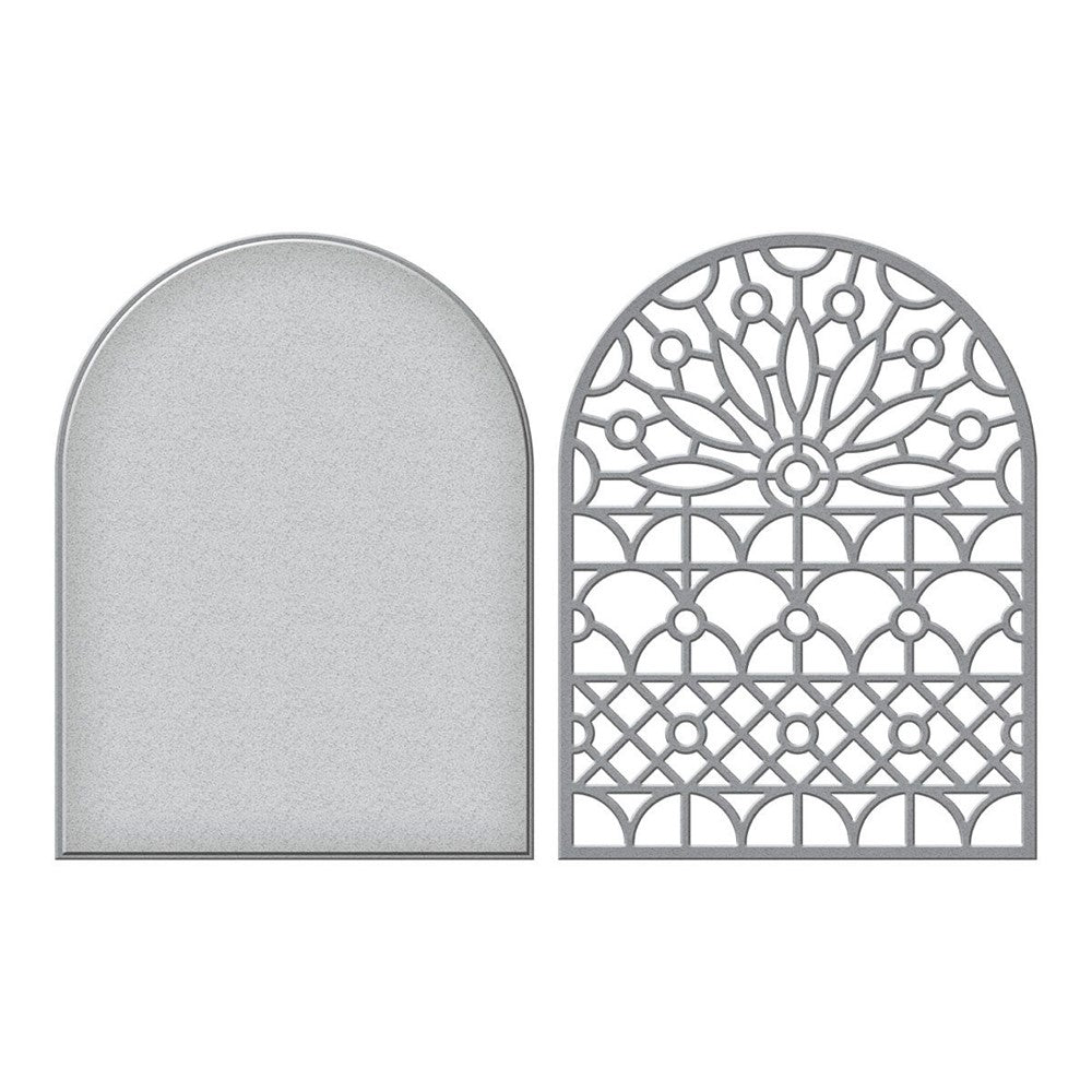 S4-1265 Spellbinders STAINED GLASS WINDOW Etched Dies