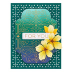 GLP-370 Spellbinders FOUR PETAL SCROLL LABEL Hot Foil Plate and Die Set for you