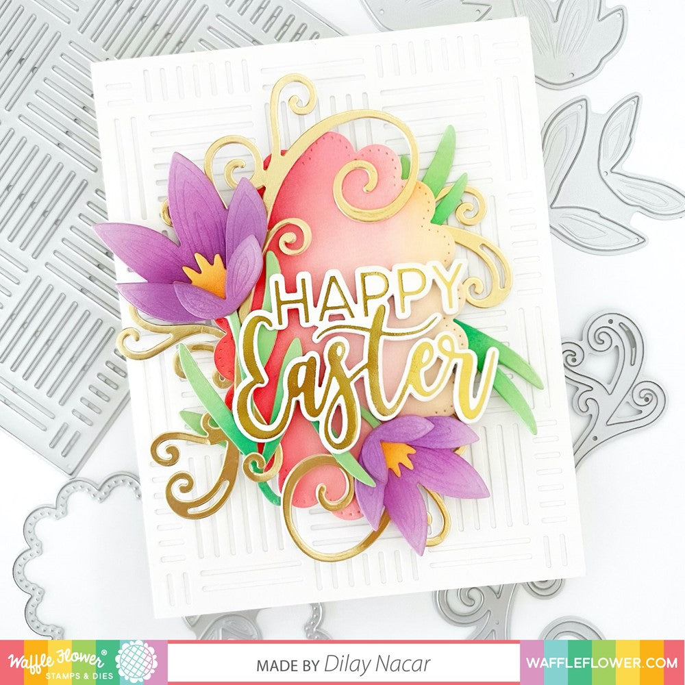Waffle Flower HAPPY EASTER DUO Hot Foil Plate 421233 happy easter