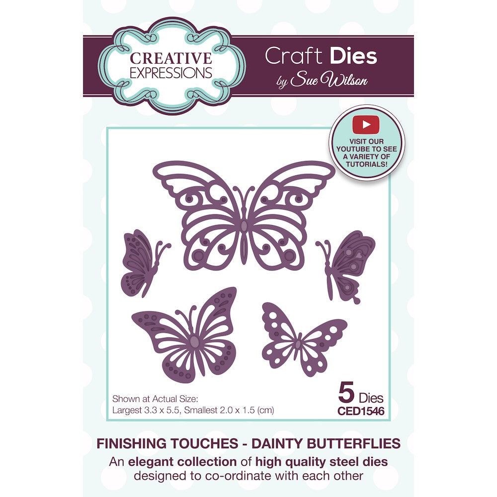 Creative Expressions DAINTY BUTTERFLIES Sue Wilson Finishing Touches Dies ced1546 main image