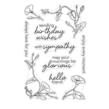 Hero Arts Clear Stamps MORNING GLORY MESSAGES CM688