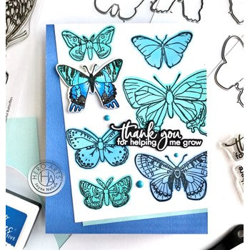 Hero Arts Clear Stamps BEAUTIFUL BUTTERFLIES CM687 thank you