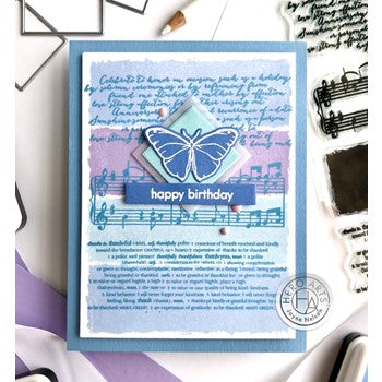 Hero Arts Clear Stamps BACKGROUND TEXTURE STRIPS CM685 butterfly
