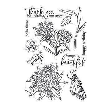 Hero Arts Clear Stamps MONARCH AND MILKWEED CM686