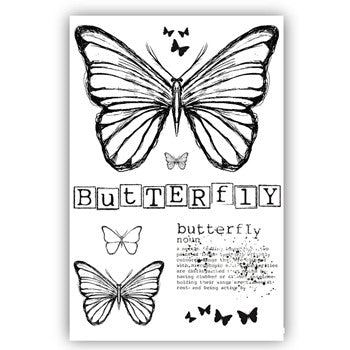 Julie Hickey A6 Clear Stamp Set Designer Series Hazel’s Butterfly by Hazel Eaton | Set of 8