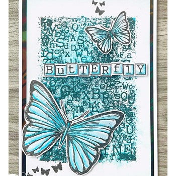 Julie Hickey Designs HAZEL'S BUTTERFLY Clear Stamps DS-HE-1033 blue