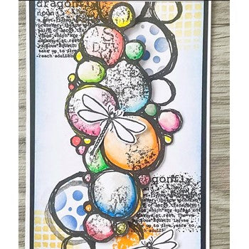 Julie Hickey Designs HAZEL'S DRAGONFLY Clear Stamps DS-HE-1032 bubbles